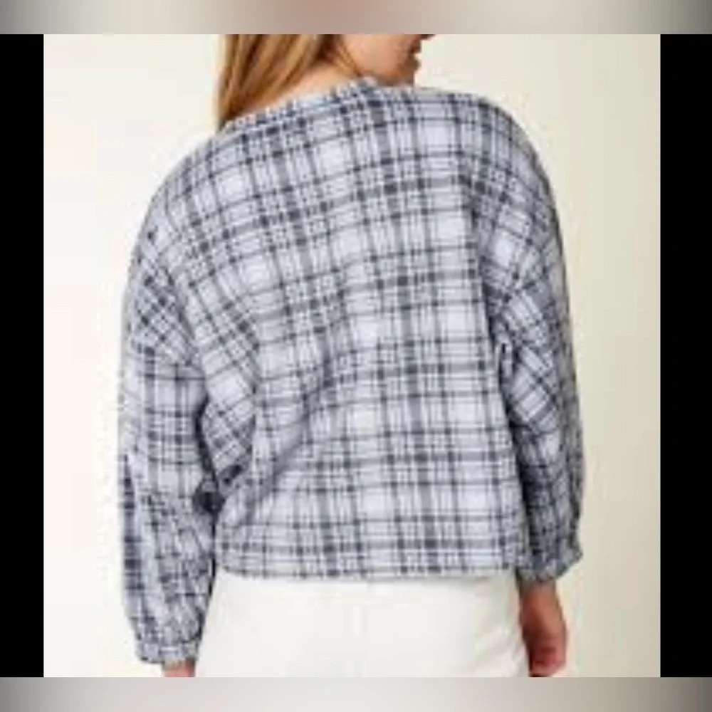 O'Neill | Gray & Blue Plaid Zane Pullover - Juniors Size XS